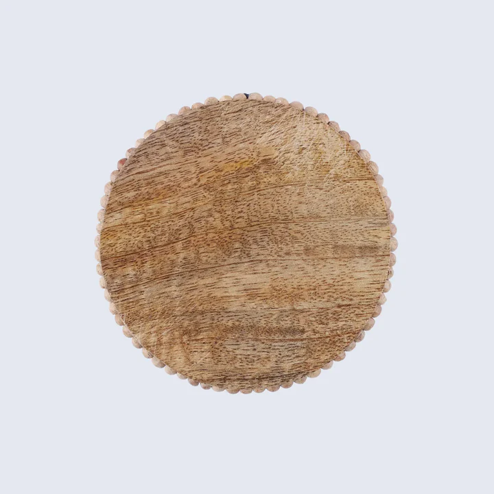 Decorative Multi-Purpose Wooden Coasters – Handcrafted Natural Wood Beaded Coasters for Tea, Coffee & Table Protection (Set of 4)