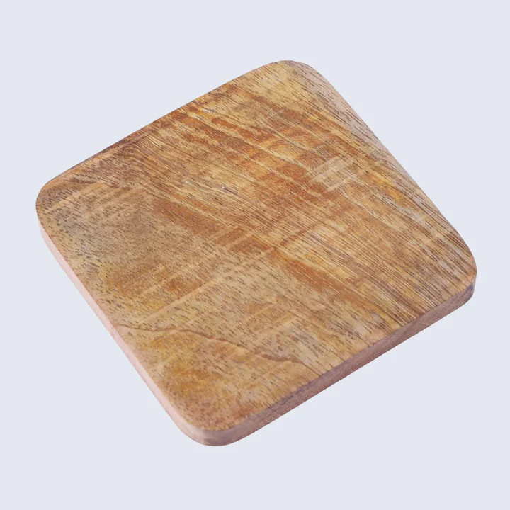 Decorative Multi-Purpose Wooden Coasters (Set of 4) – Handmade Natural Wood Drink Coasters for Tea, Coffee & Table Protection