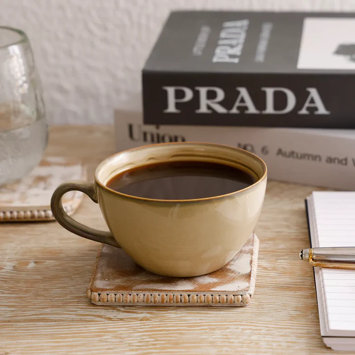 Decorative Multi-Purpose Square Coasters – Handmade Wood Coasters for Tea, Coffee, Candles & Table Protection (Set of 4)