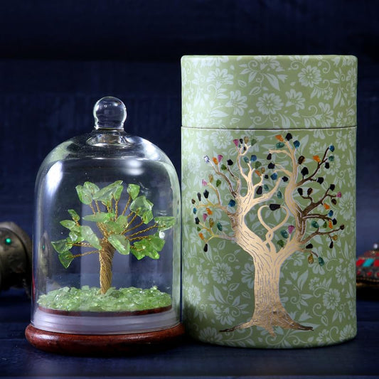 Peridot Crystal Wish Tree Dome
