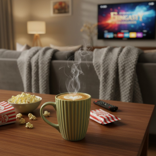 Fluted Ceramic Coffee Mug - Sage Green