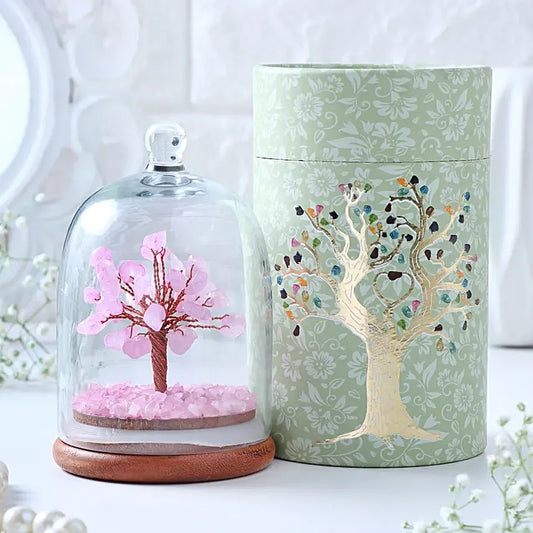 Rose Quartz Crystal Wish Tree Dome